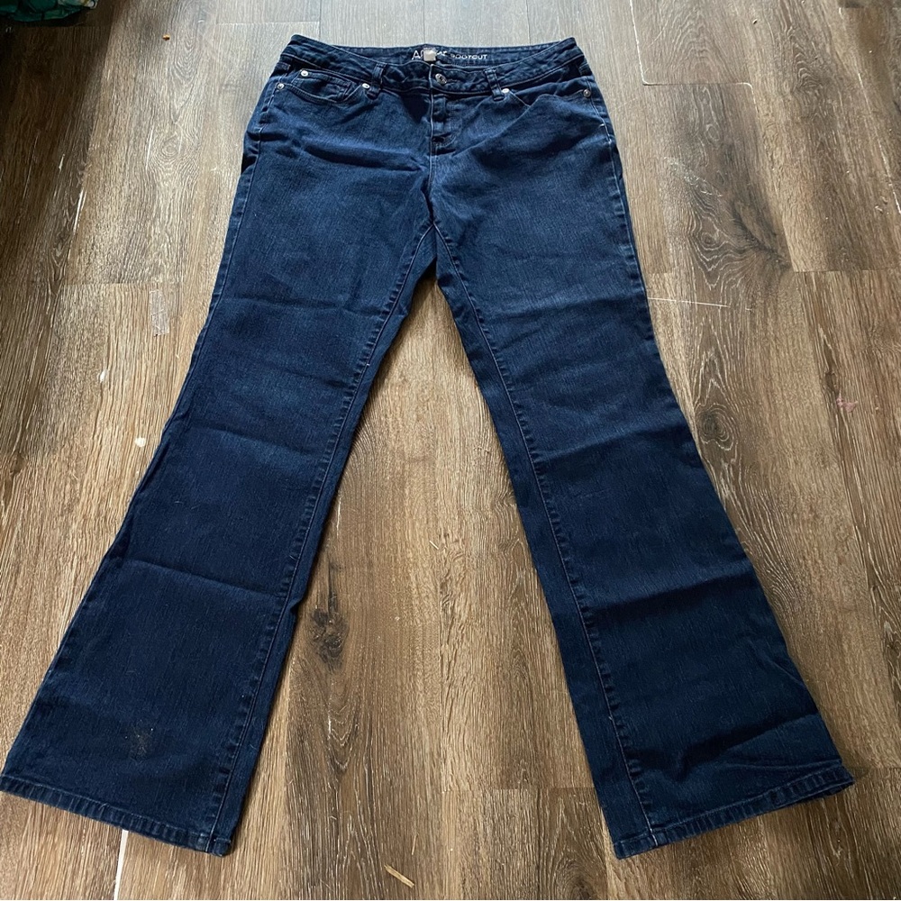 Apt9 Jeans Women’s Size 12‎ Bootcut Button Fly Zip Blue Denim Dark Wash